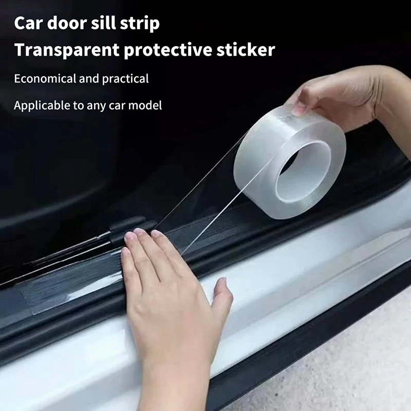 Car Door Edge Transparent Protective Film Anti Scratch Nano Tape Auto Trunk Sill Scuff Door Edge Protector Film Stickers