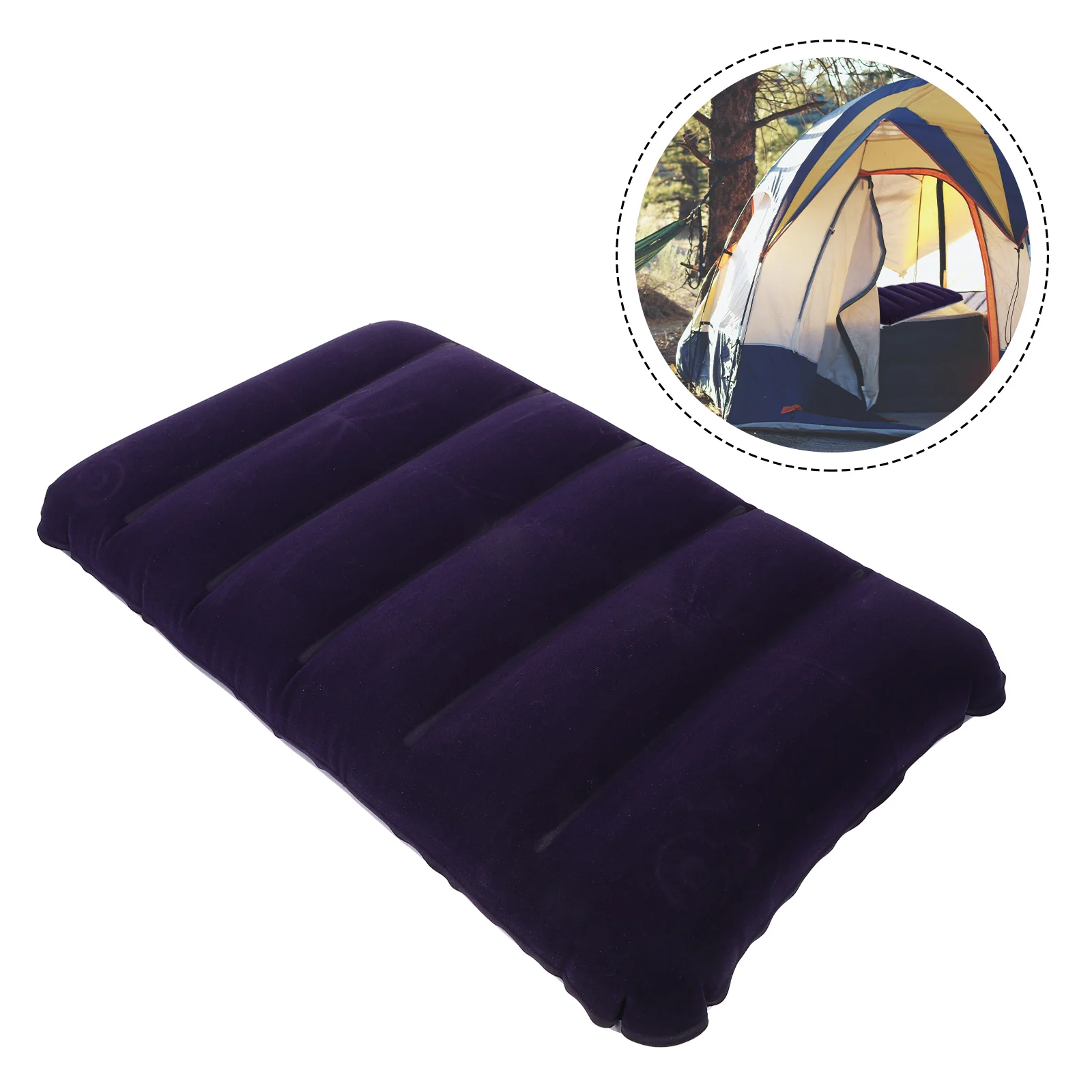 

1pc Inflatable Camping Pillow Ergonomic Breathable Durable Firm Head Neck Support Compact Office Nap Sleeping Pad