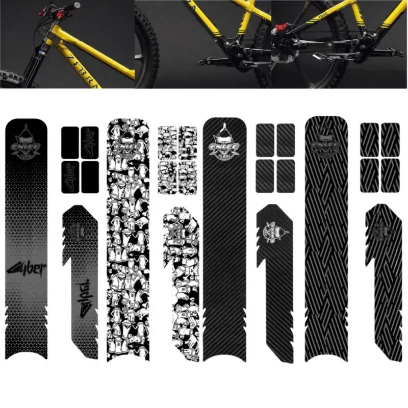 Bicycle Chain Protective Sticker Bike Frame Protector Anti-Scratch MTB Bike Cable Tube Carbon Fiber Protector Bike Accessories