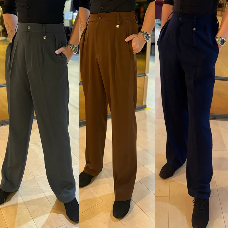 

Новые мужские брюки для латинских танцев для мужчин, брюки для танцев чача, румба, танго, тренировочные костюмы для взрослых, DN22213