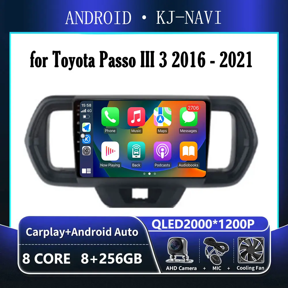 

Wireless Carplay for Toyota Passo III 3 2016 - 2021 Audio DSP Stereo Android 14 Car Radio Multimedia Player GPS Navigation