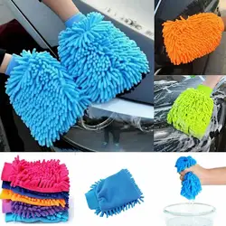 Random Color Car Cleaning Gloves Ultrafine Fiber Chenille Microfiber Car Wash Soft No Scratch Glove for Car Styling Accesso U7O8