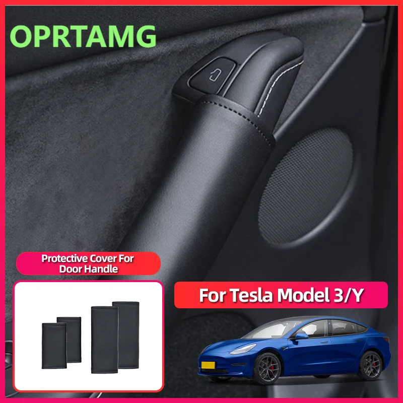 

Эмблемы для Tesla Model Y Juniper, новая версия, защитный чехол для внутренней ручки двери, защита от пота, кожаный защитный чехол для дверной ручки