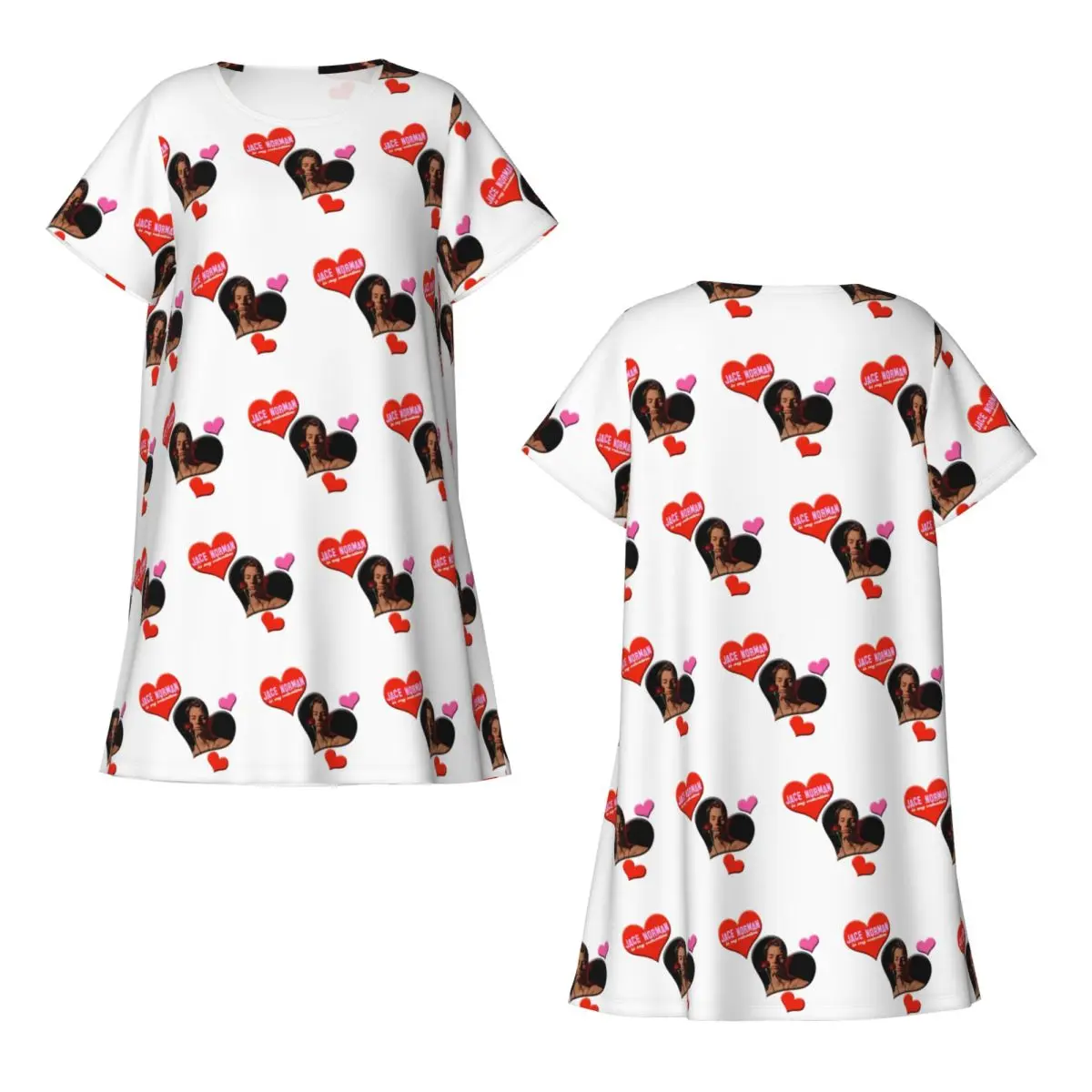 Custom Jace Norman Is My Valentine Short Sleeves Nightdress For Sleepshirts Women Short Sleeve Nightgowns Loose Pajama Dress