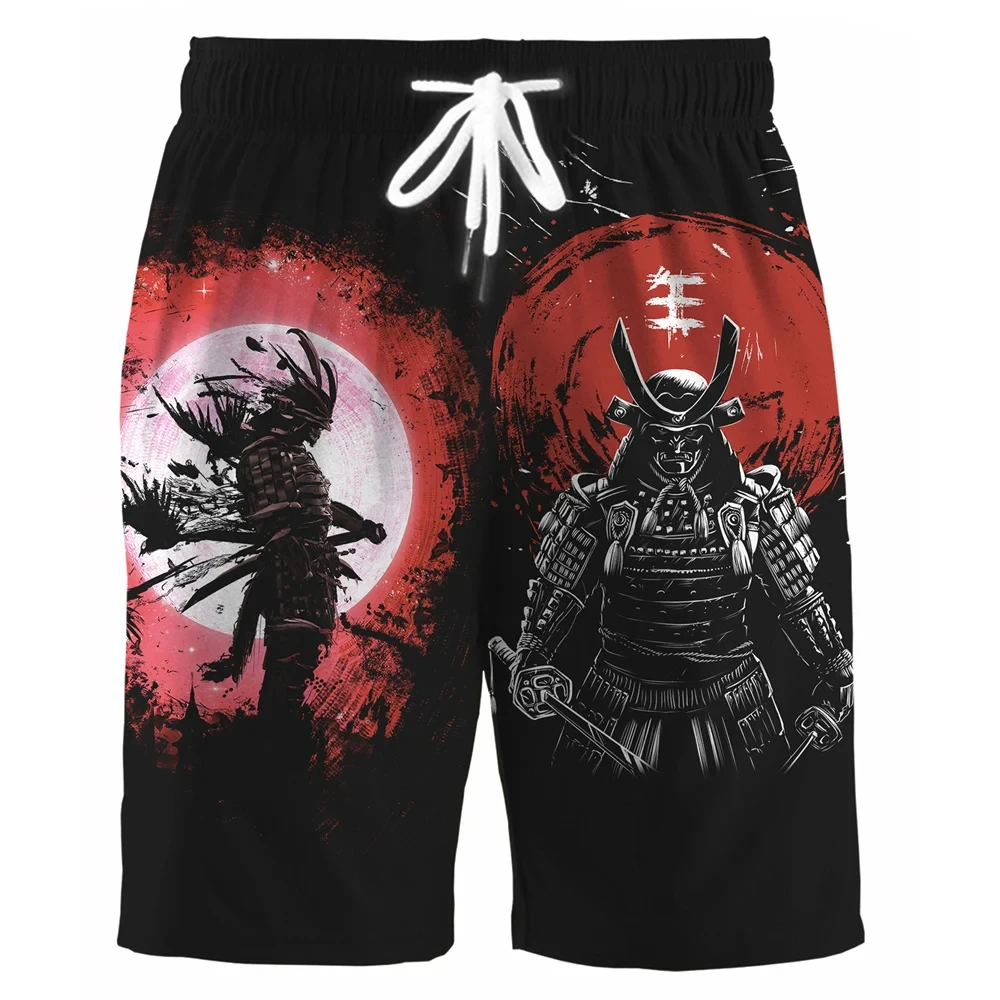 High Quality Shorts Sakura Samurai 3D Printed beach Shorts for men and women Street Harajuku style summer casual shorts