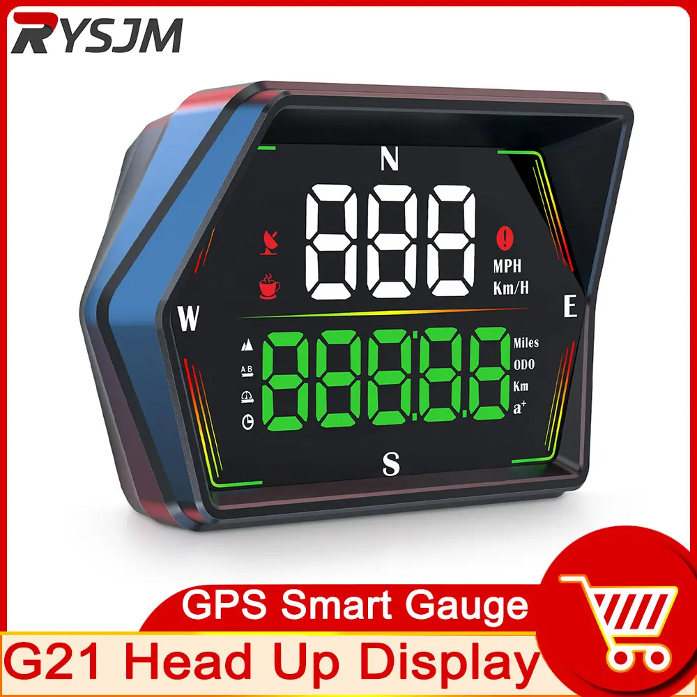 New Car Head Up Display G21 GPS HUD Speedometer Smart Meter Auto GPS Security Overspeed Alarm Speed Compass customized