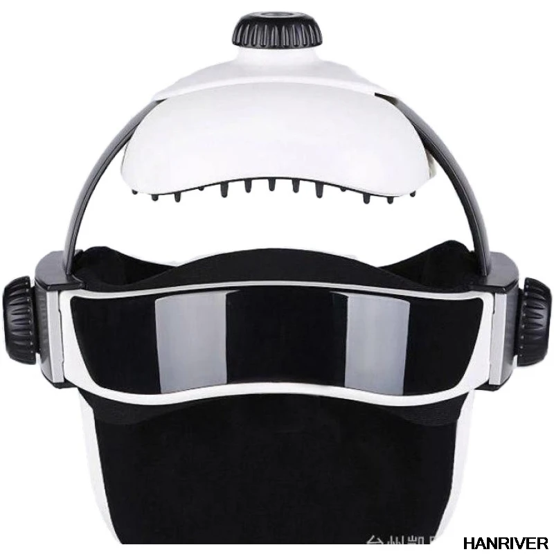 

Массажер для головы, массажер для глаз 2 в 1, снимает стресс, способствует сна, музыкальный массажный шлем, автоматический инфракрасный массажер для головы под давлением