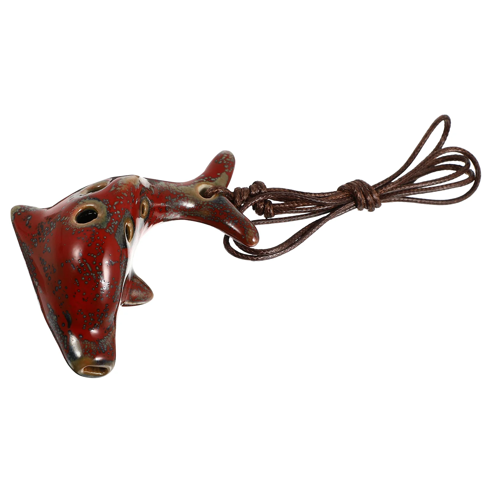 

Creative Ocarina Dolphin Appearance White Ceramic Beginner Practice Wind Instrument Retro Folk Style Uniform Sound Rich