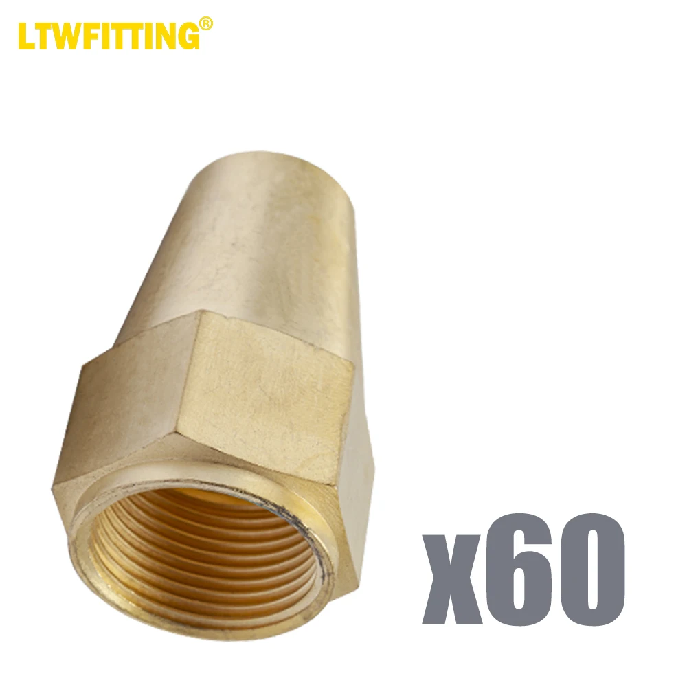 

LTWFITTING Brass 3/4" OD 45 Degree Flare Long Nut,Brass Flare Tube Fitting(Pack of 60)