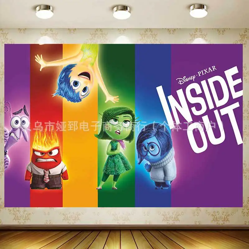 Disney Inside Out 2 Birthday Decorations Joy Anxiety Cartoon Anime Party Balloons Tableware Plate Napkin Decor For Children