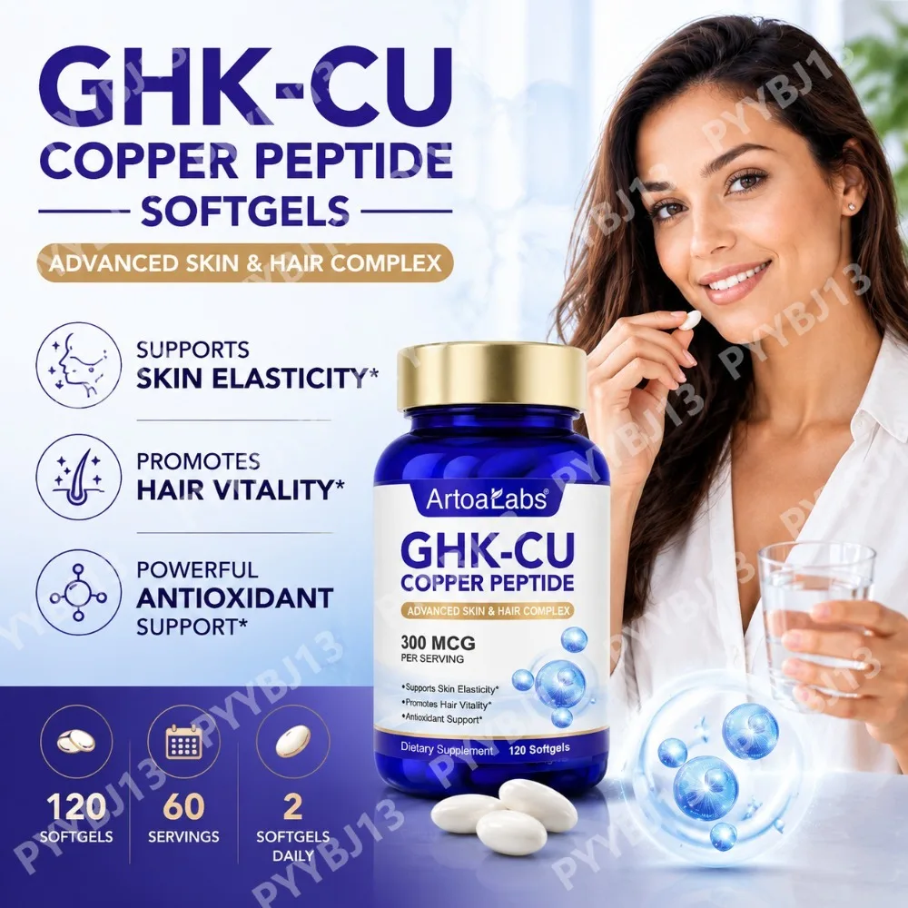 ArtoaLabs GHK-Cu Copper Peptide 300mcg Supplement Advanced Skin Hair Complex with Hyaluronic Acid Biotin Daily Wellness Adluts