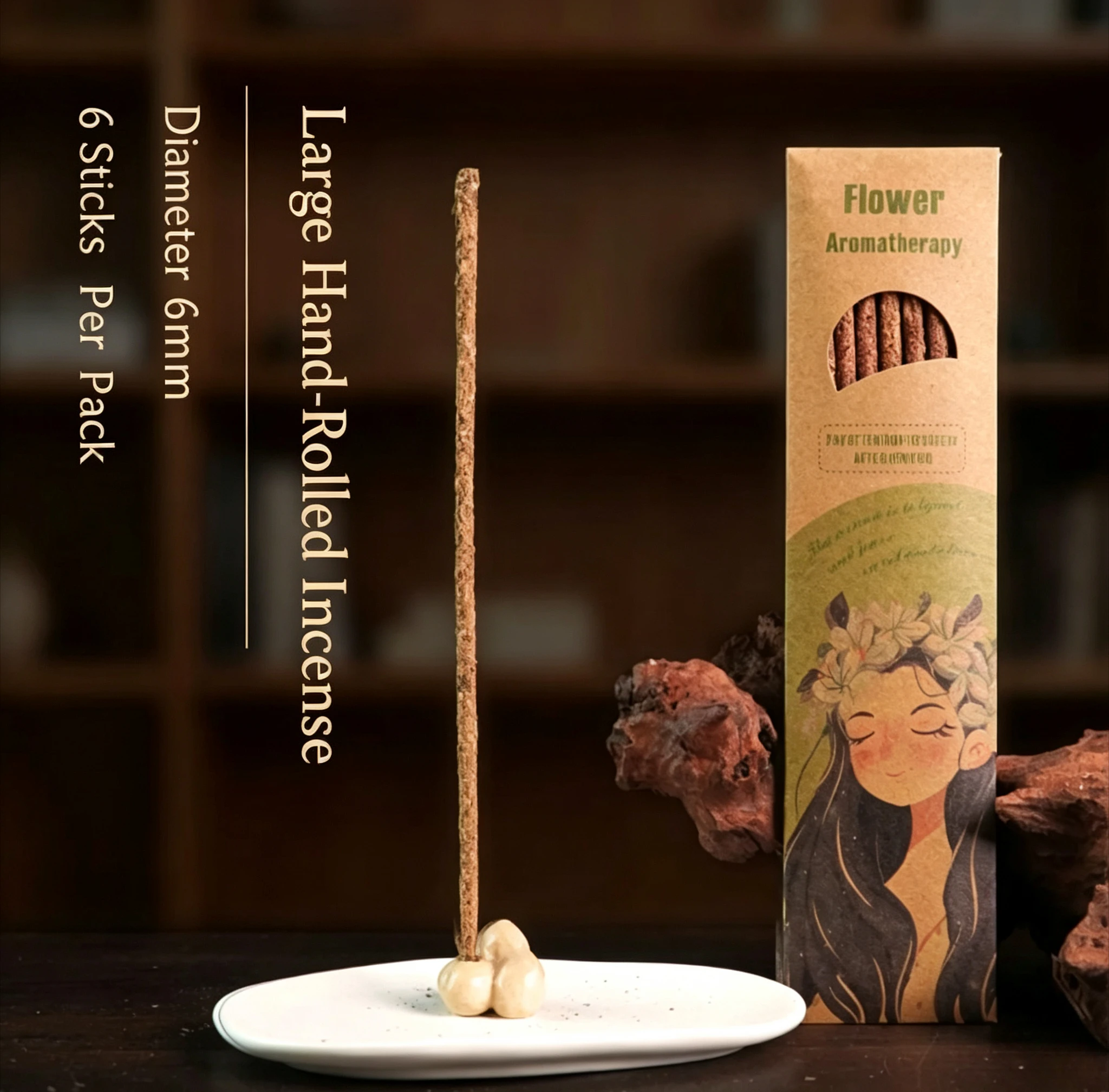 XMSJ Hand‑Rolled Natural Stick Incense, Multiple Fragrances Rose Lavender Osmanthus for Yoga Meditation Household Fragrance