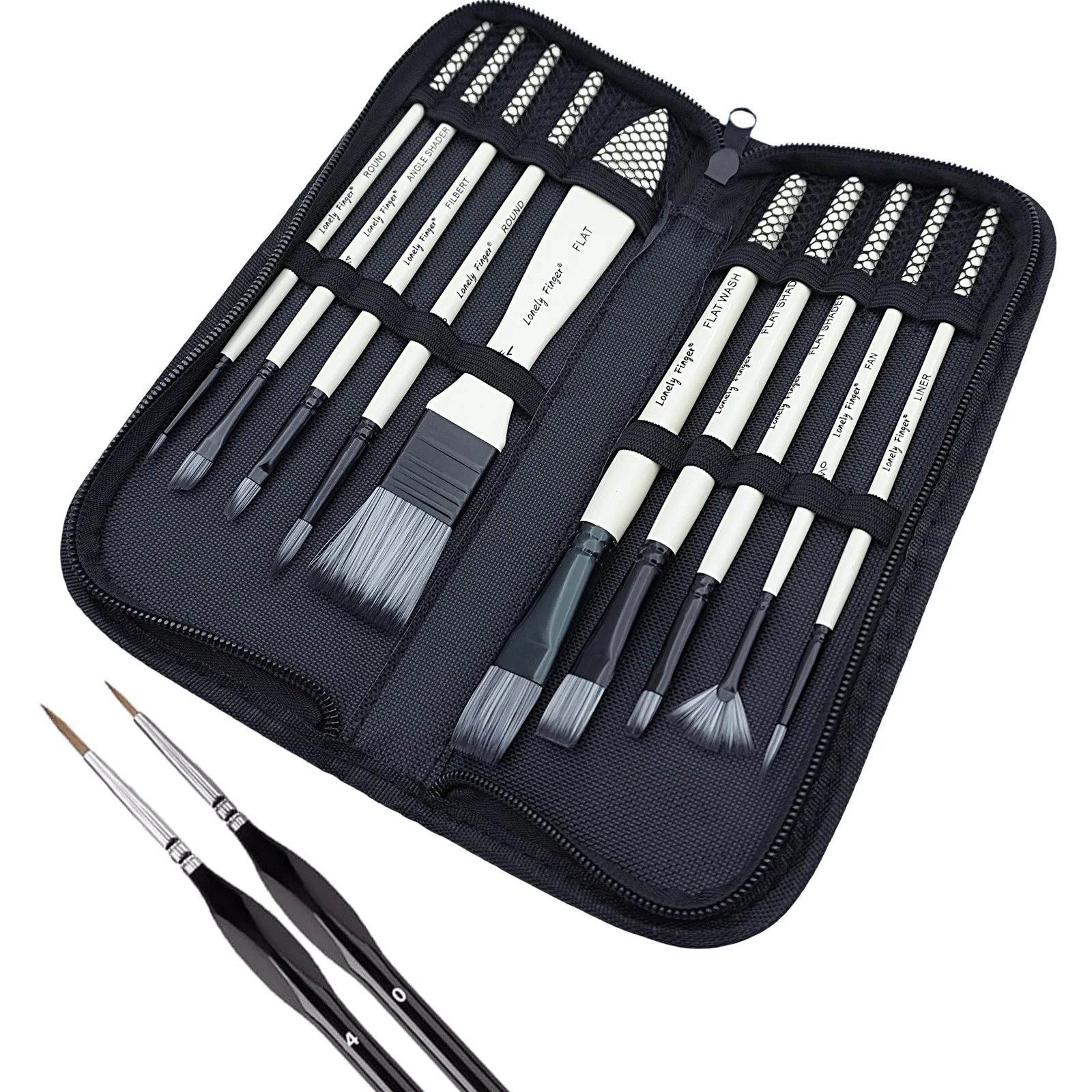 

Paint Brush Set, 12 Pieces Paint Brushes for Acrylic Painting with case, Nylon Hair Brushes for Acrylic, Watercolor, Oil and Gou