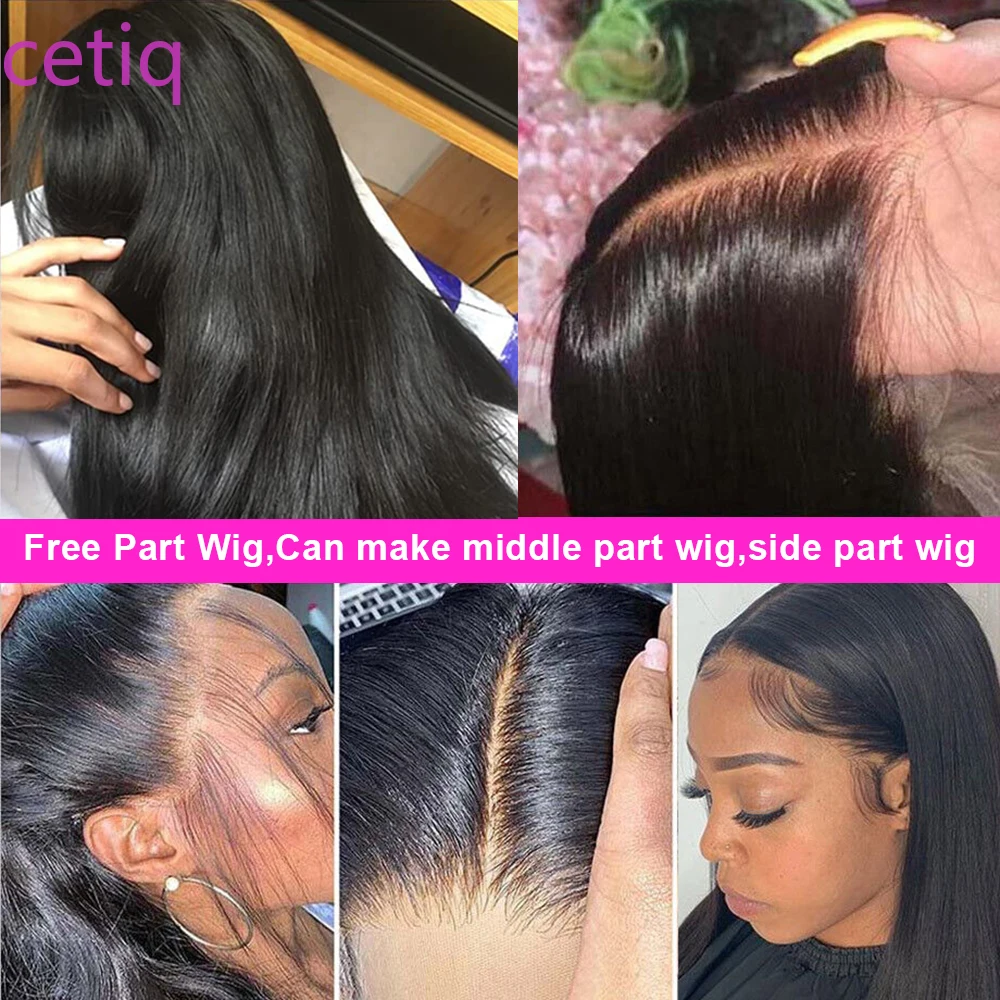 360 Full Lace Wig Human Hair Pre Plucked 200 Density Remy Hair Hd Transparent Lace Frontal Wig 13x4/4x4 Straight Lace Front Wigs