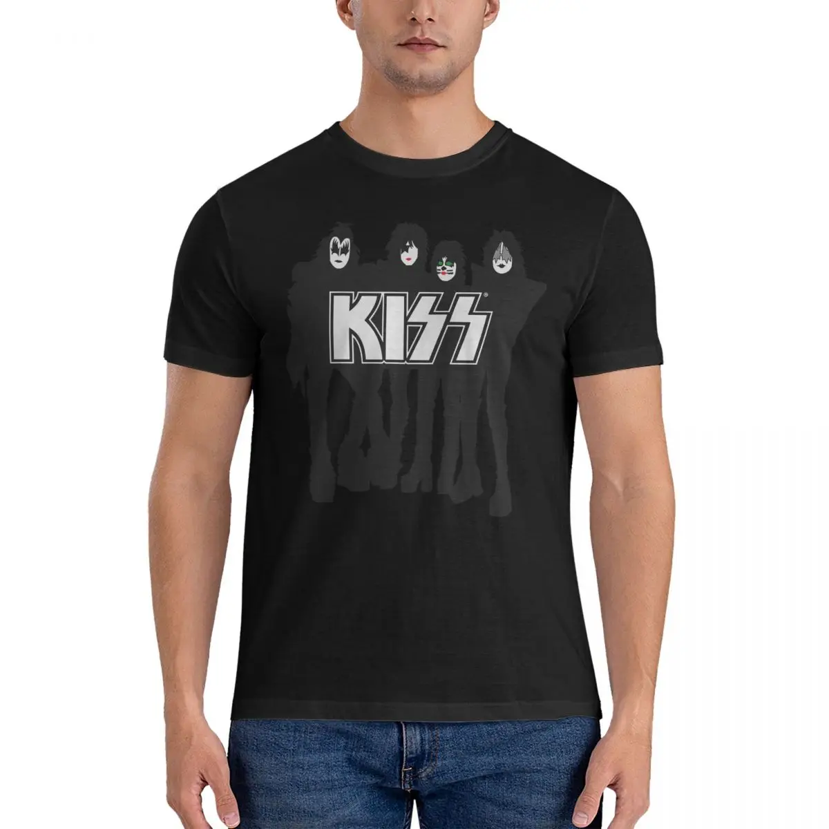 Fun Men T Shirt K-Kiss Band Funny Tee Shirt Short Sleeve Crew Neck T-Shirts 100% Cotton Classic Clothing