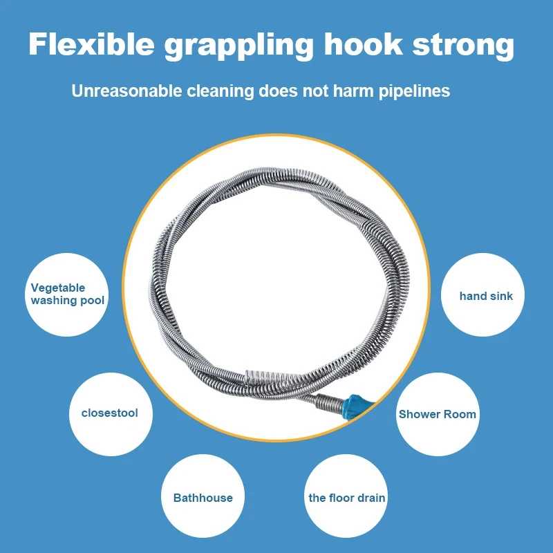 2 متر/3 متر/5 متر المجاري انكلوجر الأنابيب المرحاض المرحاض الطابق استنزاف المطبخ المنزلية متعددة الوظائف قطعة أثرية كرنك اليد انسداد أداة