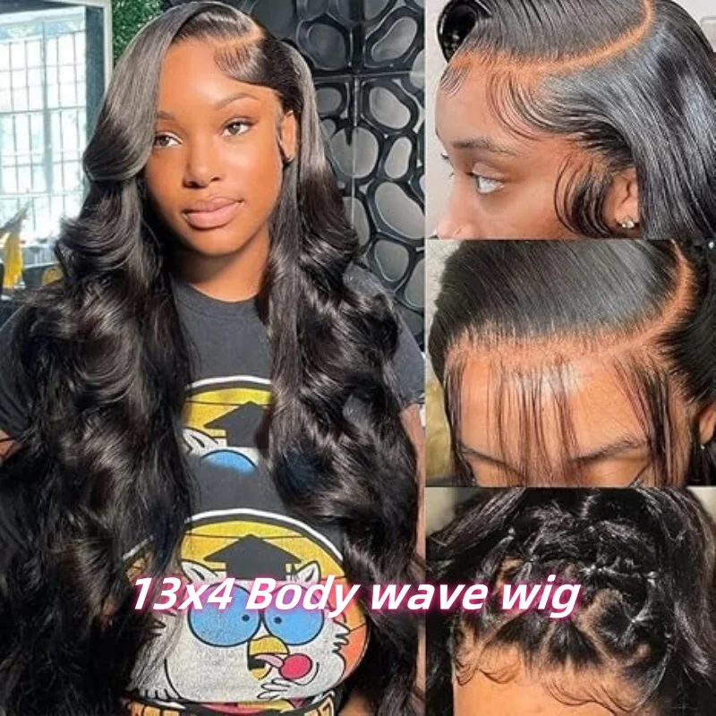 Body Wave Haarwerken van Echt Haar 13X6 HD Kant Frontaal Haarwerk 250 Density 30-40 Inch Kant Voorkant Haarwerk Voorgeplukt Braziliaans Haar Natuurlijk Zwart