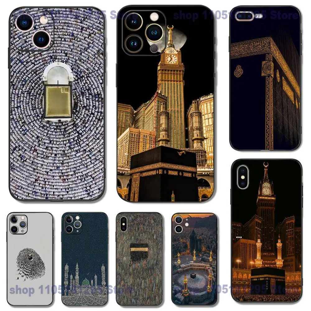 

holy mosque mecca Phone Case For iPhone 17,16,15,14,13,12,11,XR,Pro,XS,Max,XR,Plus,Mini Soft Silicone Black Shockproof
