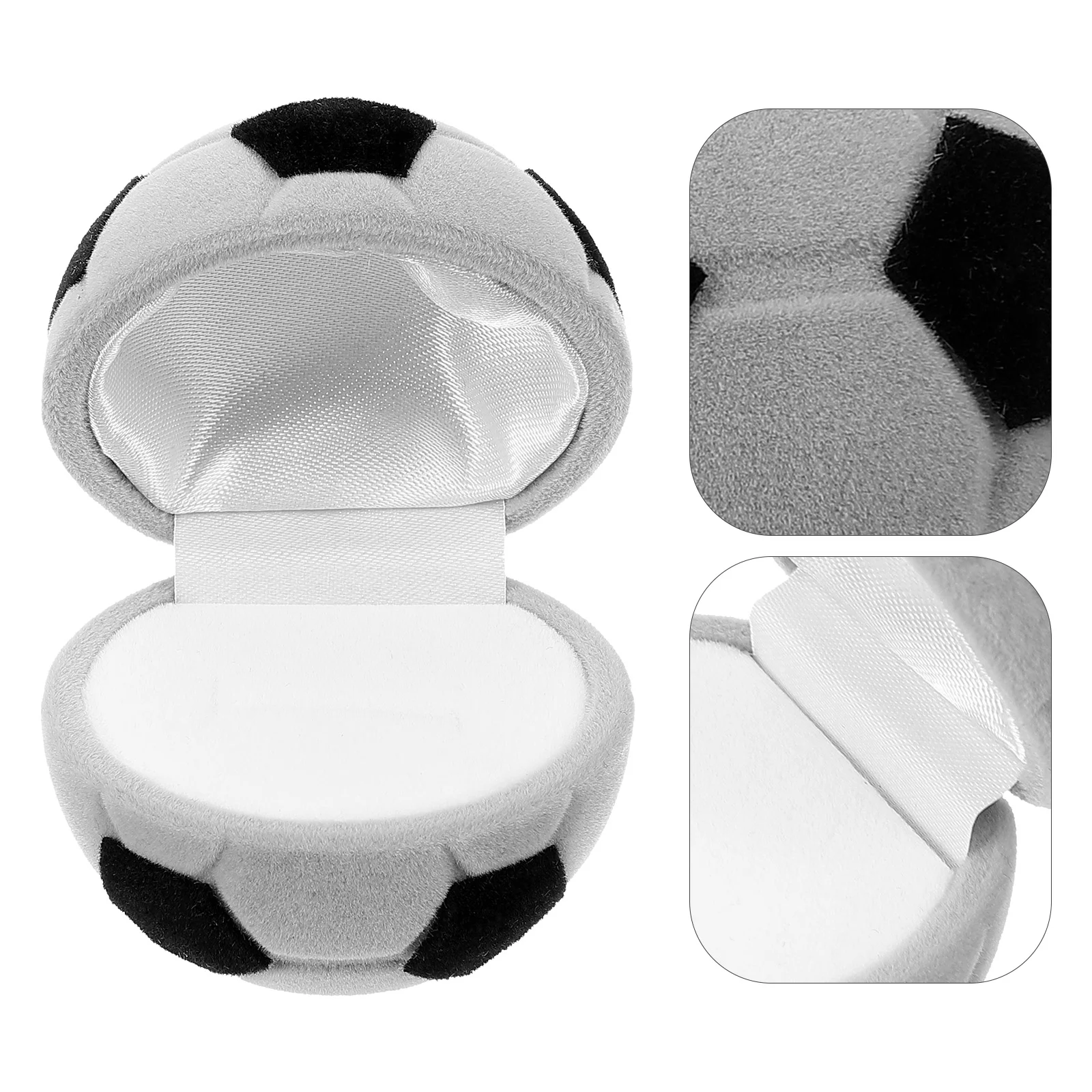 Football Jewelry Box Men's Rings Bearer Pillow Boxes for Gift Soccer Stuff Cartoon Organizer Holders Flocking Gifts Boys Bride