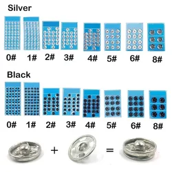 Black Silver Metal Fasteners Press Button 8/12/16/18/20mm Iron Stud Plating Round Button Garment Sewing Accessories Snap Buttons