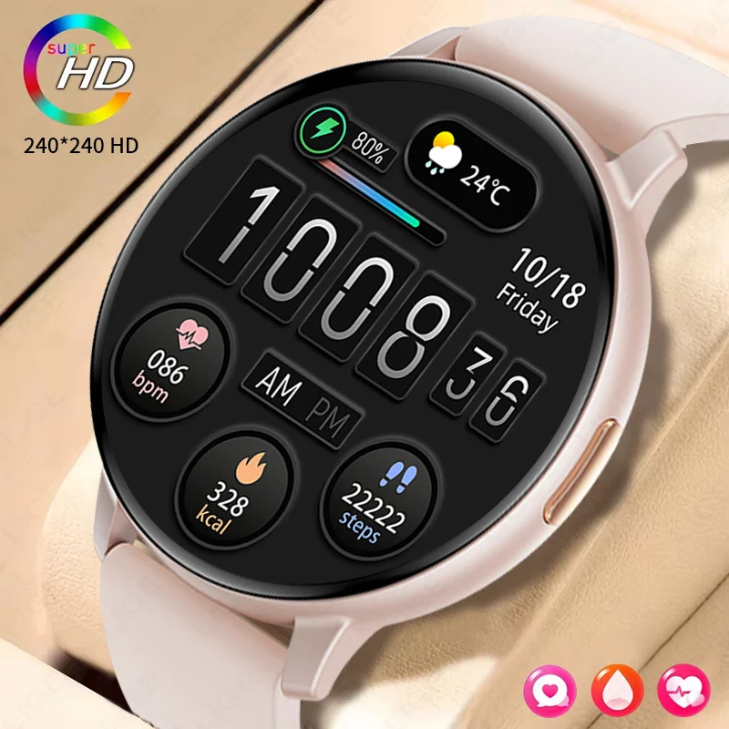 

LIGE Smart Watch Women Men Full Touch Screen Bluetooth 5.3 Call Waterproof Watches Sports Fitness Tracker IP67 Ladies Bracelet