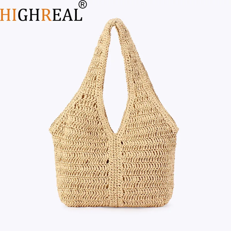

Повседневные соломенные женские сумки большой емкости, тканая большая сумка ручной работы, летние пляжные сумки, большие сумки для покупок на Бали
