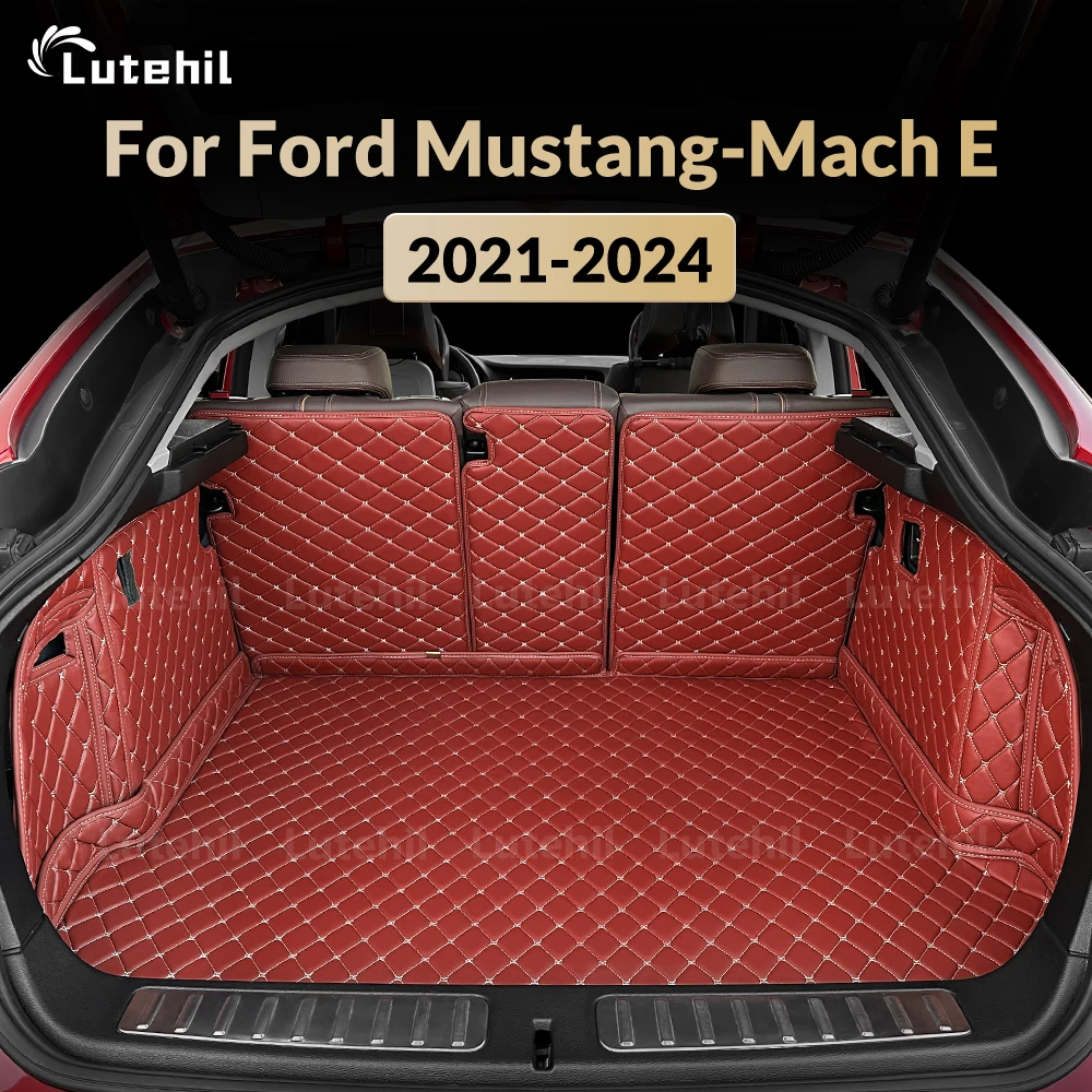 LUTEHIL For Ford Mustang-Mach E 2021-2024 23 22 Auto Full Coverage Trunk Mat Car Protective Pad Cargo Liner Interior Accessories