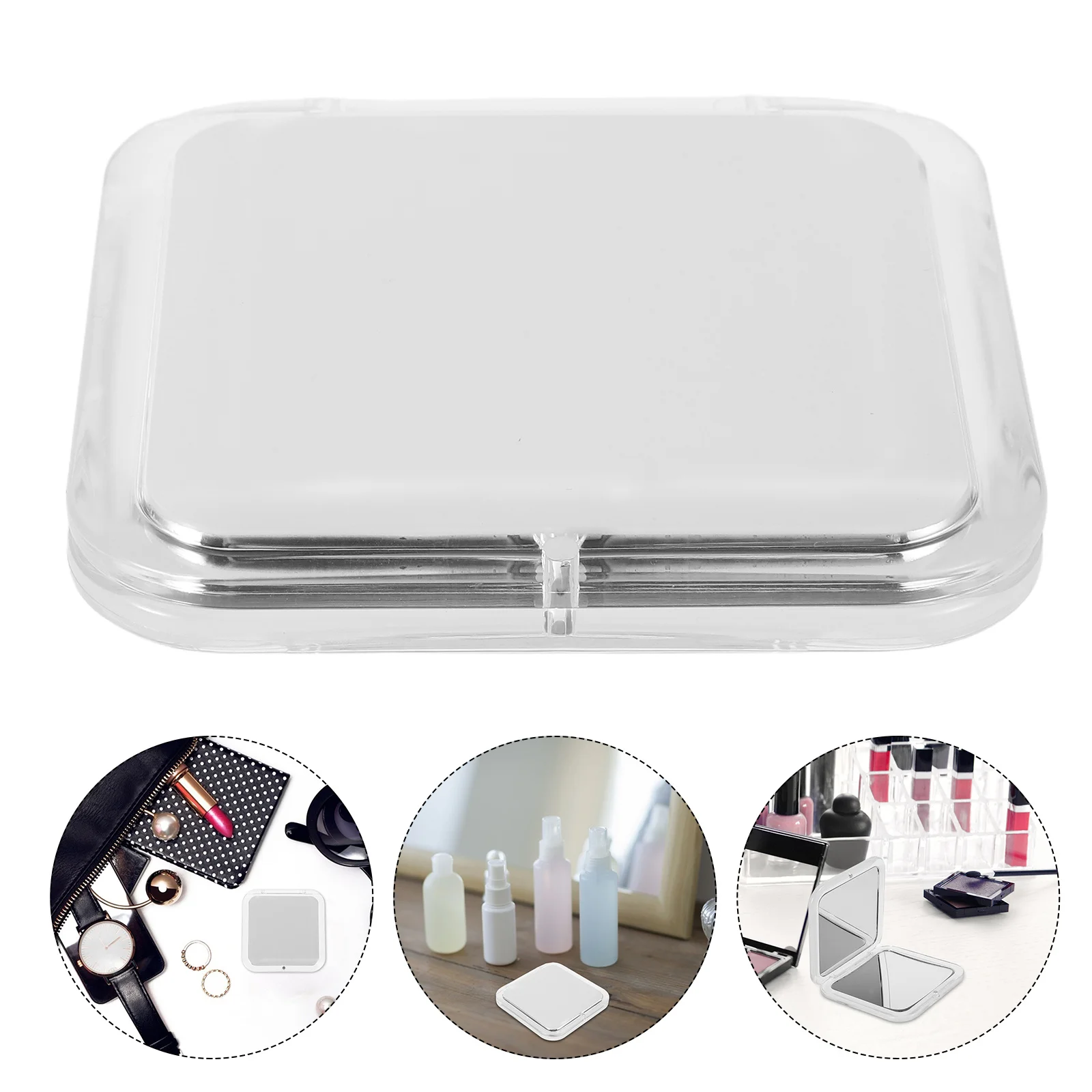 

Pocket Mirror Magnifying Makeup Travel Vanity Double-sided Portable Plastic Handheld