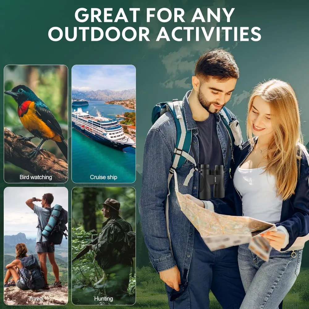 Teropong Binokuler Dewasa 12x50 Berdaya Tinggi untuk Pengamatan Burung dan Berburu dengan Visi Jernih dan Fokus Mudah