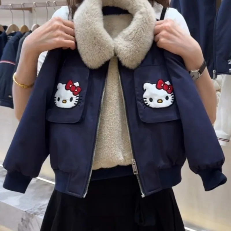 Sanrio Hello Kitty uniforme de béisbol para niños Sanrios niñas Kawaii dibujos animados moda dulce fresco bordado chaquetas al aire libre regalo