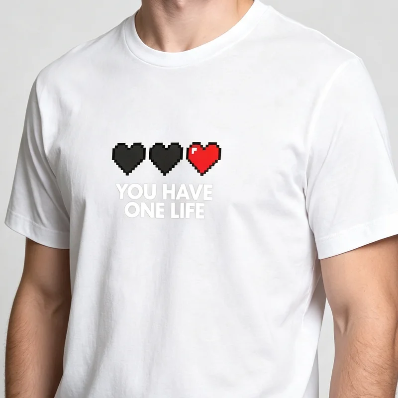 T-shirt Have One Life Pixel He - Retro Gaming Life avis et prix