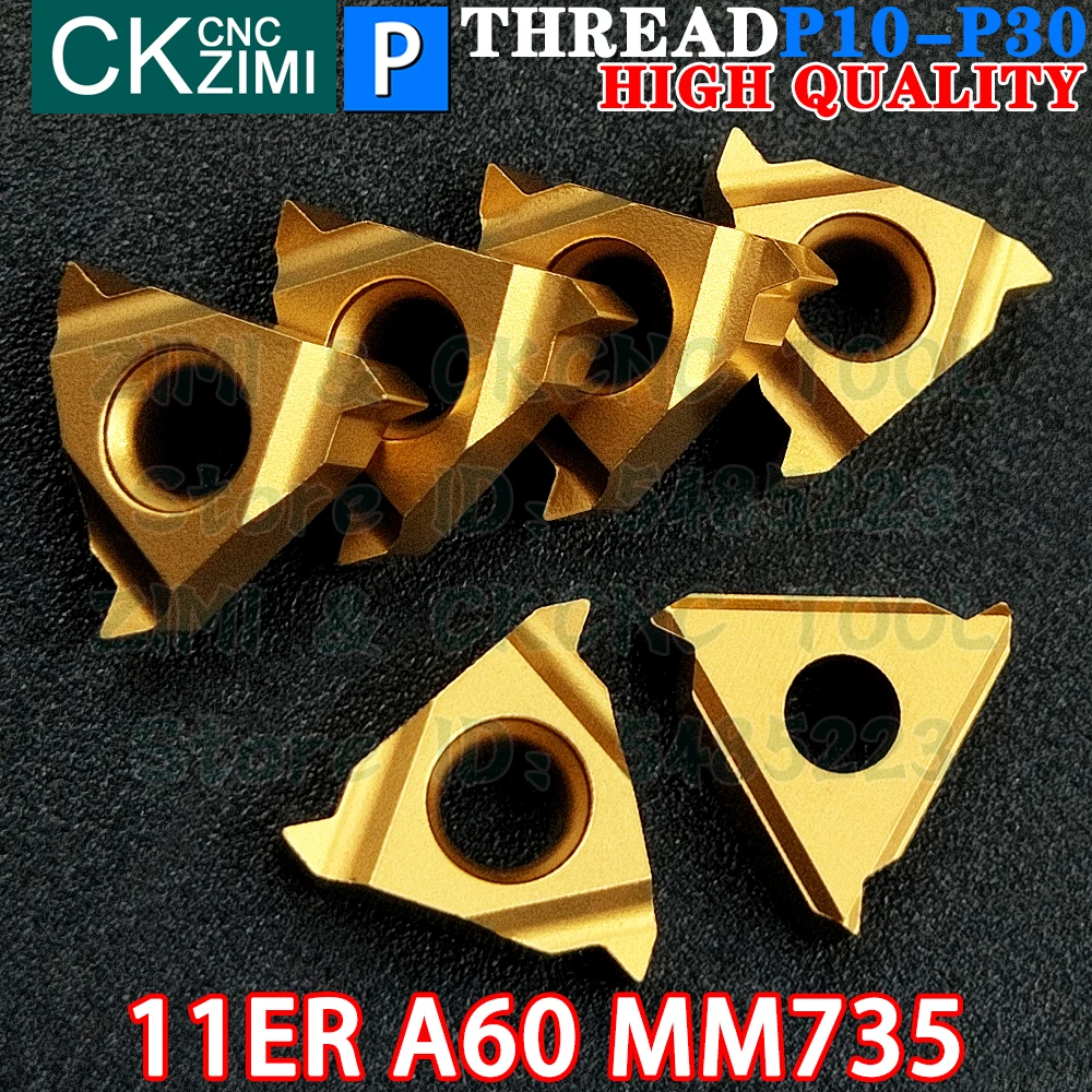 11ER A60 MM735 0.5-1.5 insertos de carburo Izquierda derecha Insertos roscados de rosca externa interna Herramientas RT11.01W G60P MMT11ER AG60 A60 Herramientas de torneado de torno de metal CNC