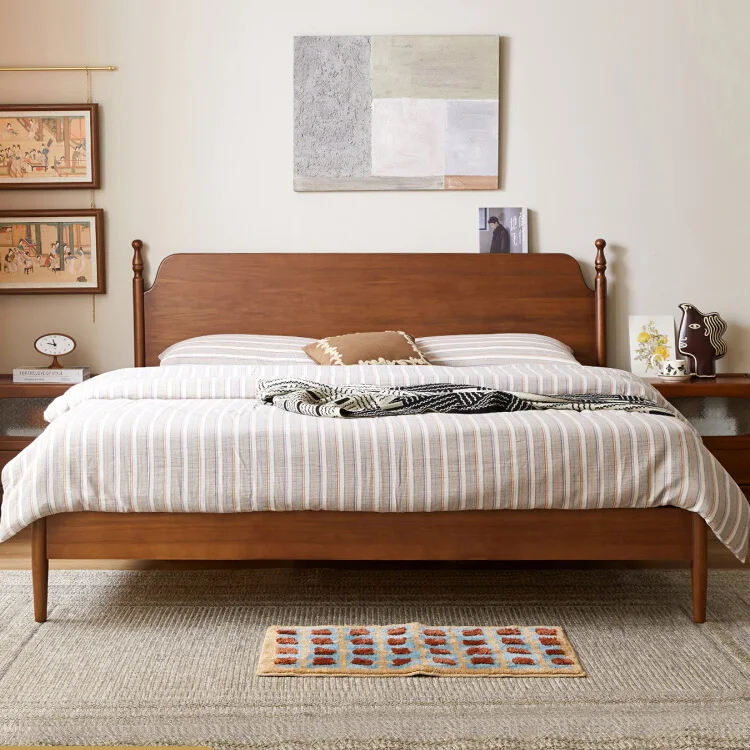 

Bedroom Furniture Minimalist Design King Size Bed With Headboard Modern Boxwood Bed Luxurious Wooden Beds