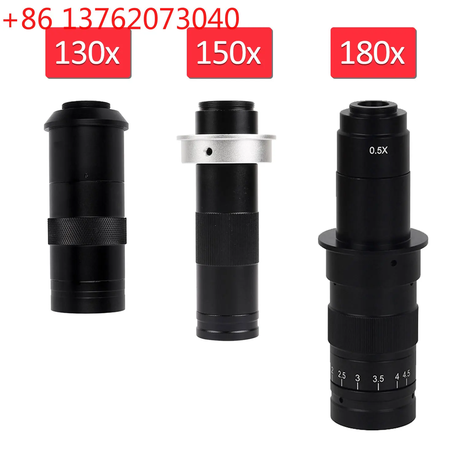 Magnification Adjustable 180X 150X 130X Zoom C Mount Lens 0.7X~4.5X Magnification For HDMI USB Industry Video Microscope Camera