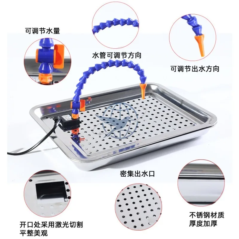Water circulation cooling dripper tray small water pump workbench jade jadeite processing grinding engraving tool