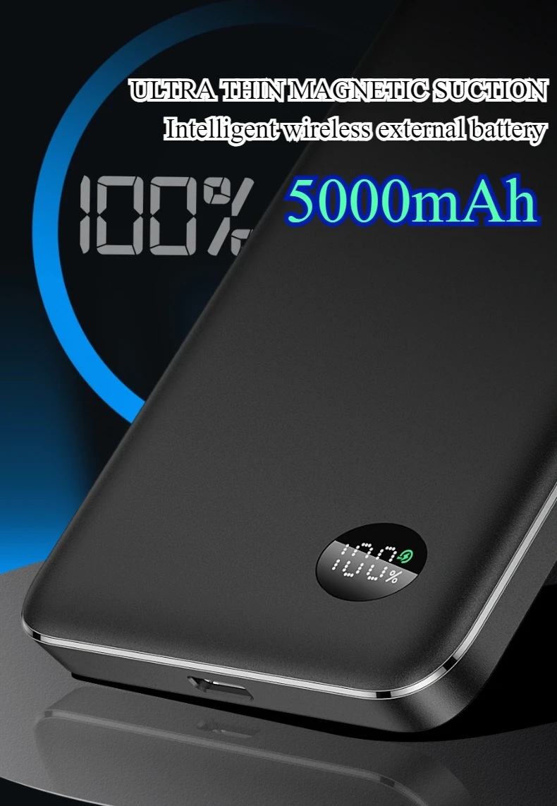 

5000mAh 3-in-1 Magnetic Wireless Power Bank for MagSafe IPhone PD20W Fast Charging for Apple Watch Portable Spare Battery