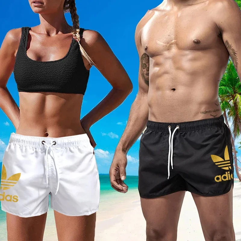 Men's Quick Dry Swim Trunks New Unisex Beach Shorts Drawstring Elastic Waist Breathable Board Shorts 2024 Casual Daily Hot Pants