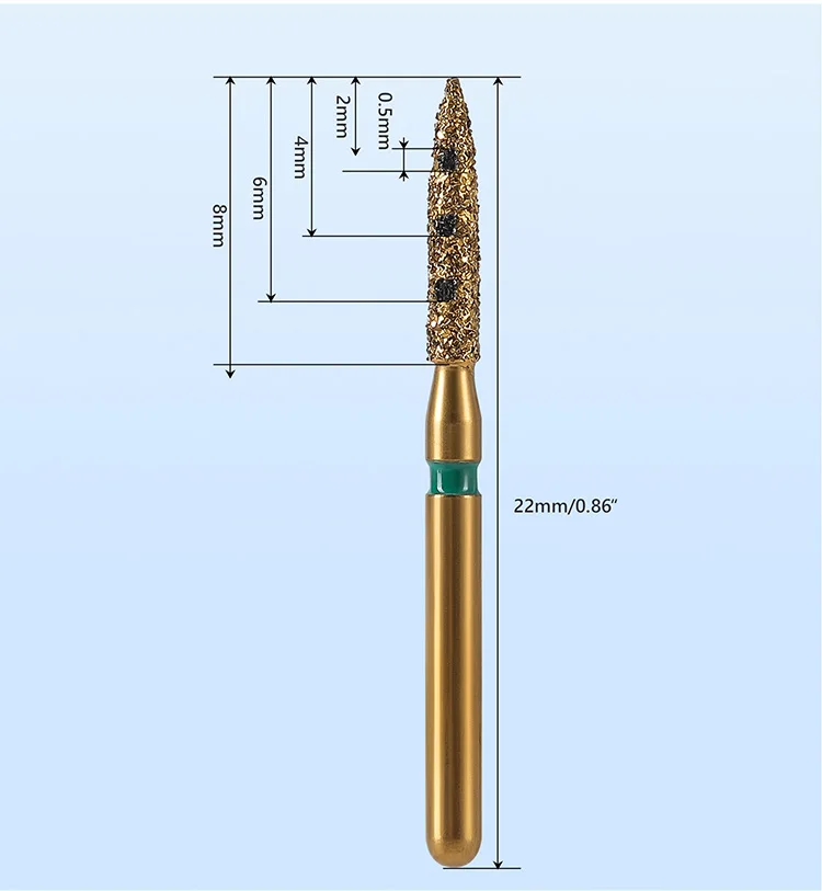 5 Boxen AZDENT Dental Diamantbohrer Restaurations-Set Vertikale Präparationsbohrer FG 1,6mm für Vorder- und Prämolarenzähne Zahnmedizinisches Werkzeug – Detail 6