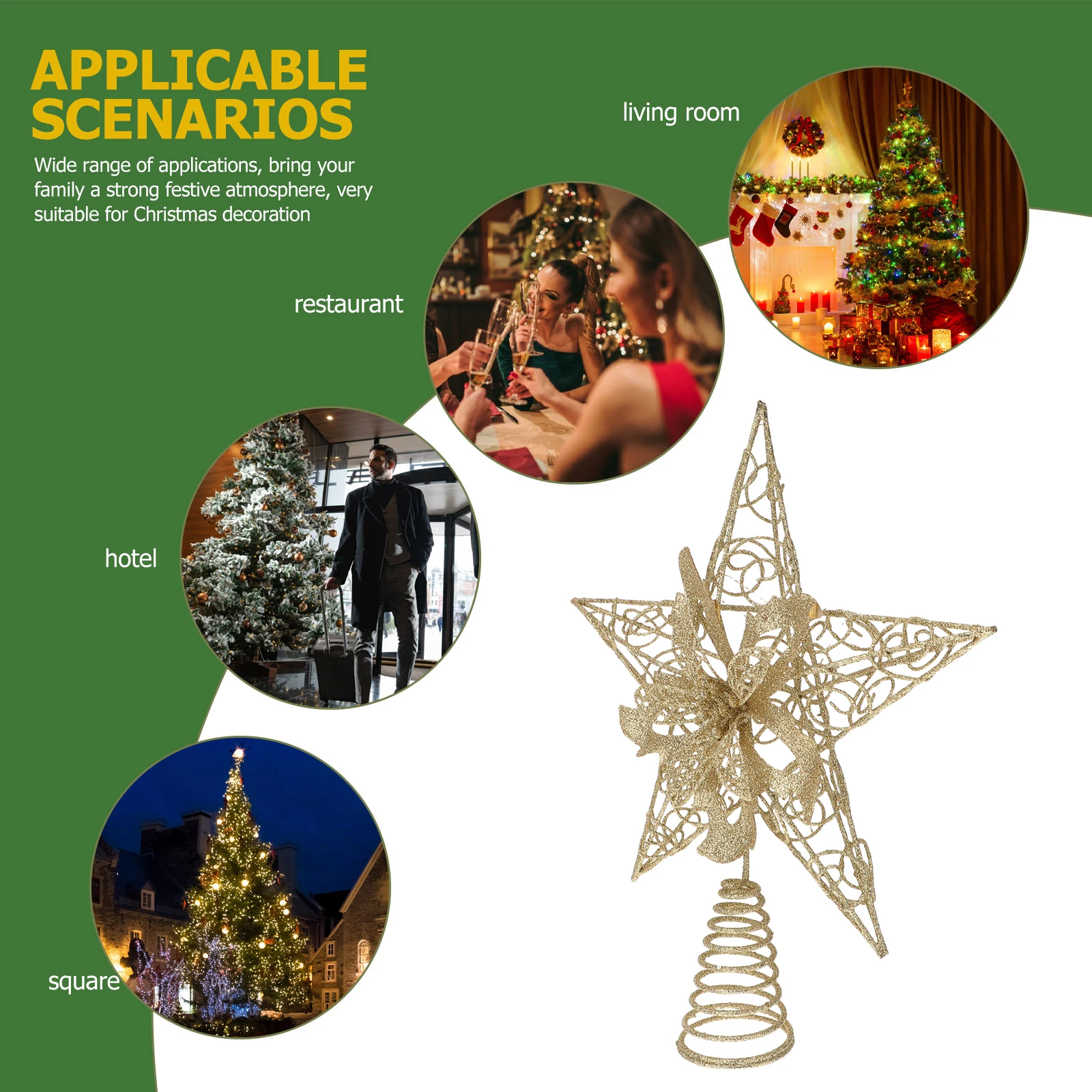 

Christmas Star Topper Iron Material Lightweight Unique Beautiful Design Xmas Tree Decoration Christmas Star Decor Tree Adornment