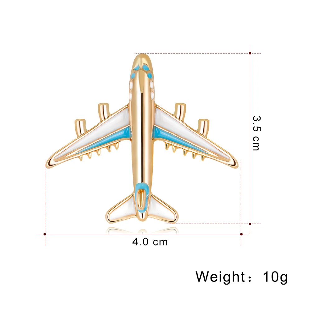 Alloy Airplane Brooch Pins For Women Men Enamel Red Blue Plane Luxury Brooch Badges For Clothes Suit Accessories Jewelry Gifts