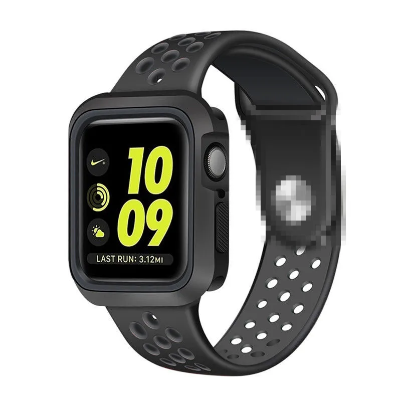 + สำหรับ Apple IWatch Ultra 49มม.45มม.41มม.44มม.40มม.อุปกรณ์เสริมคู่สี SiliconeProtector IWatch Series 8