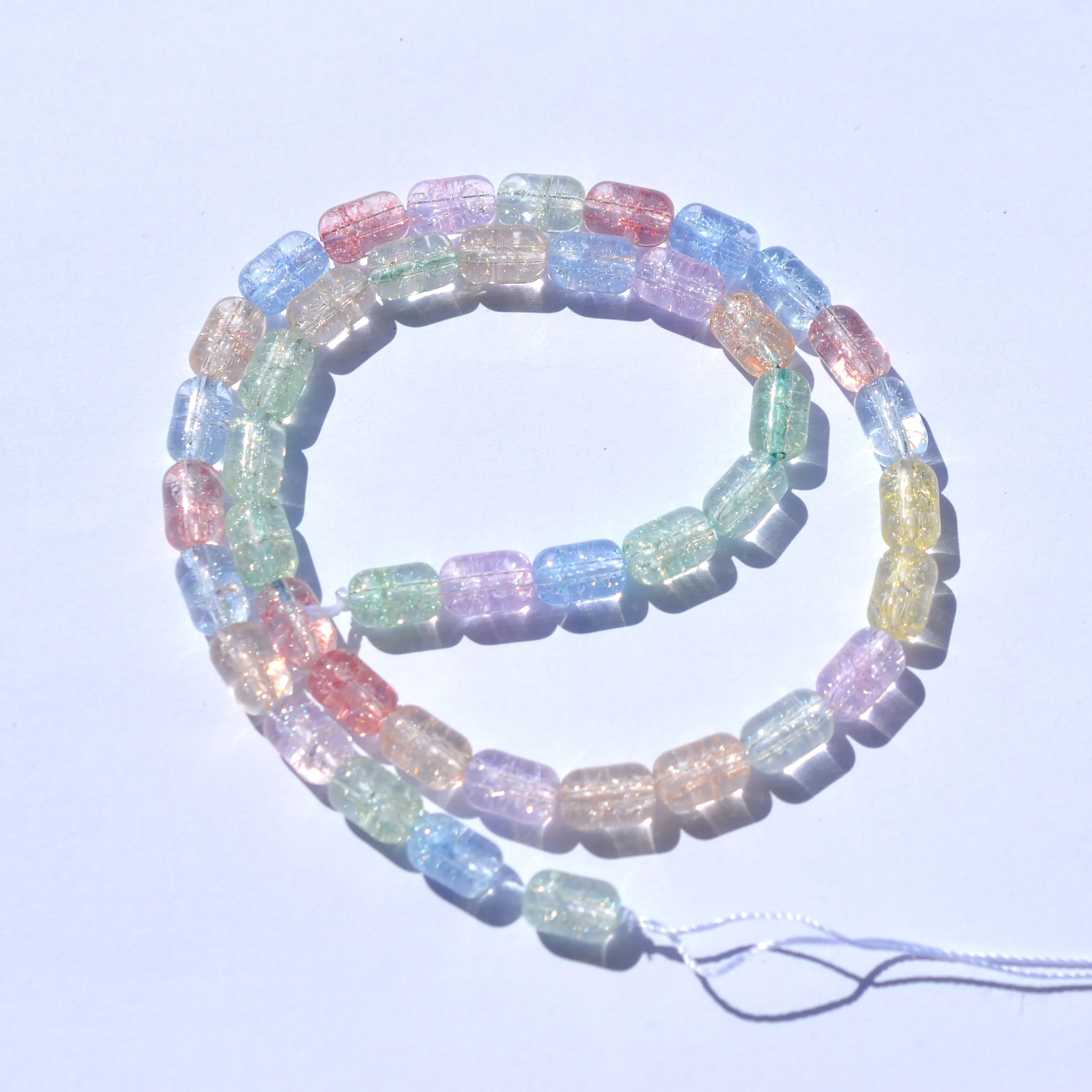 Transparant Multi Color Crystal Spacer Cylinder Shaped 10MM Glass Shivering Beads Bracelet Departments DIY Jewelry Accessories