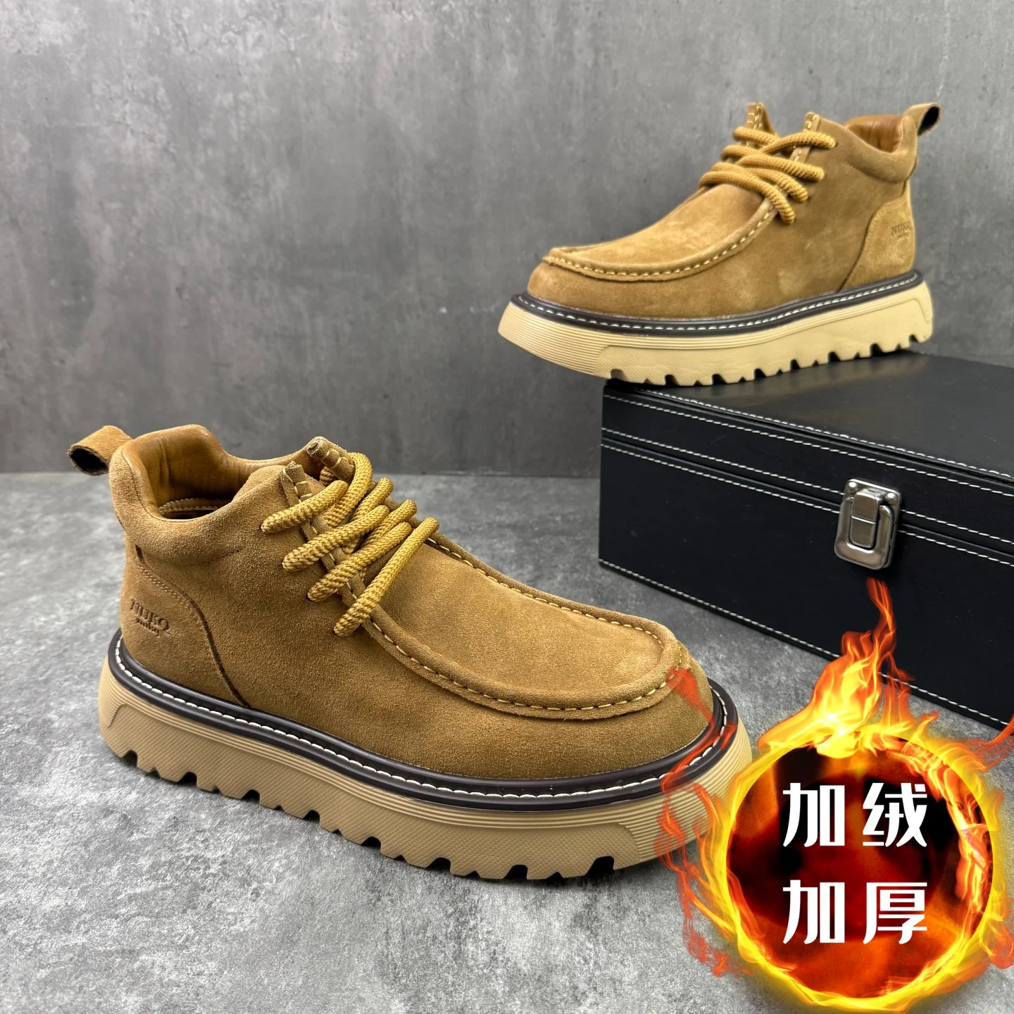 

Winter shoes men's new high top plush cotton shoes outdoor cold proof and warm snow boots casual sports short boots work boots