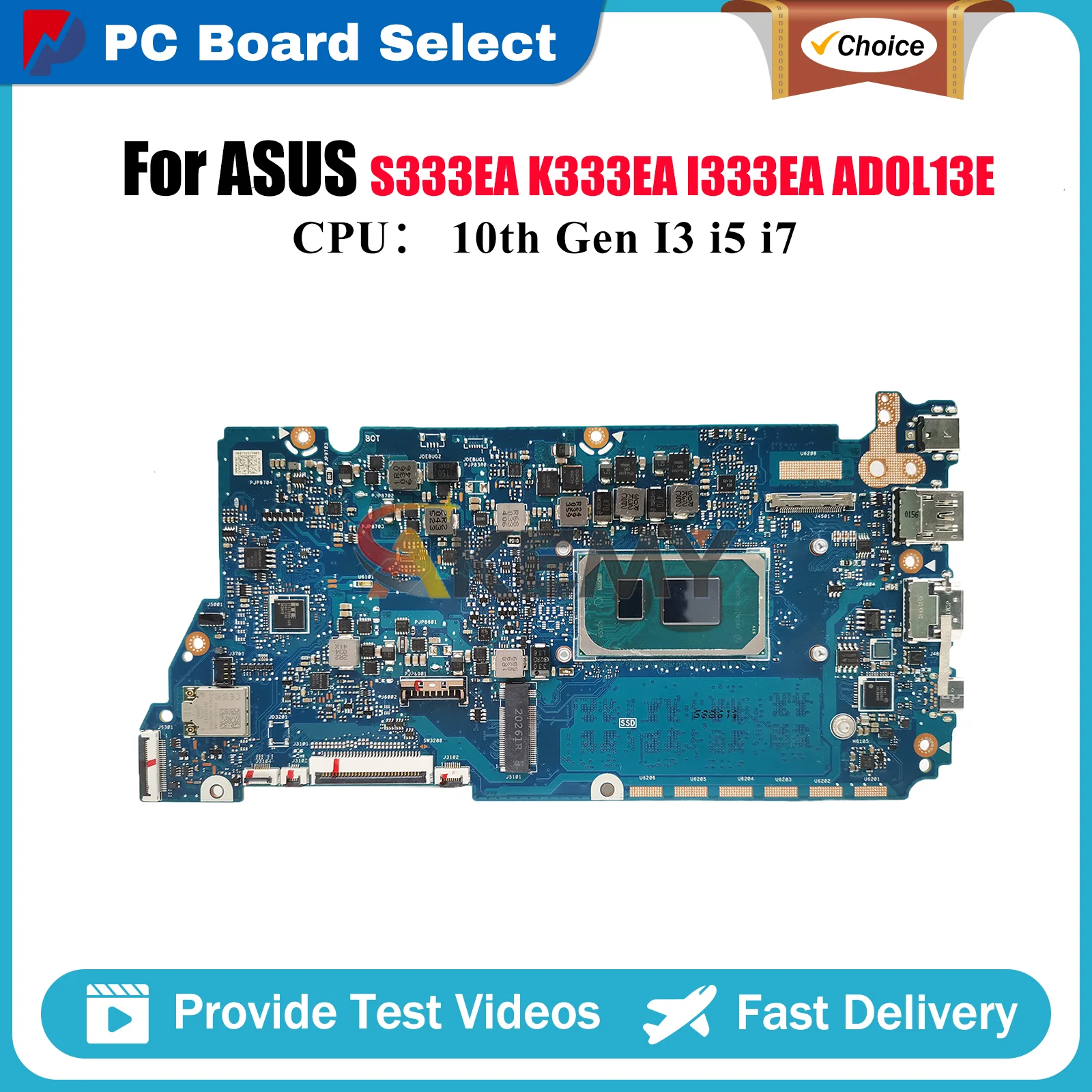 

X321EA Laptop Motherboard For ASUS VivoBook X321EA S333EA I333EA X321E ADOL13E K333EA Notebook Mainboard With 10th Gen I3 i5 i7