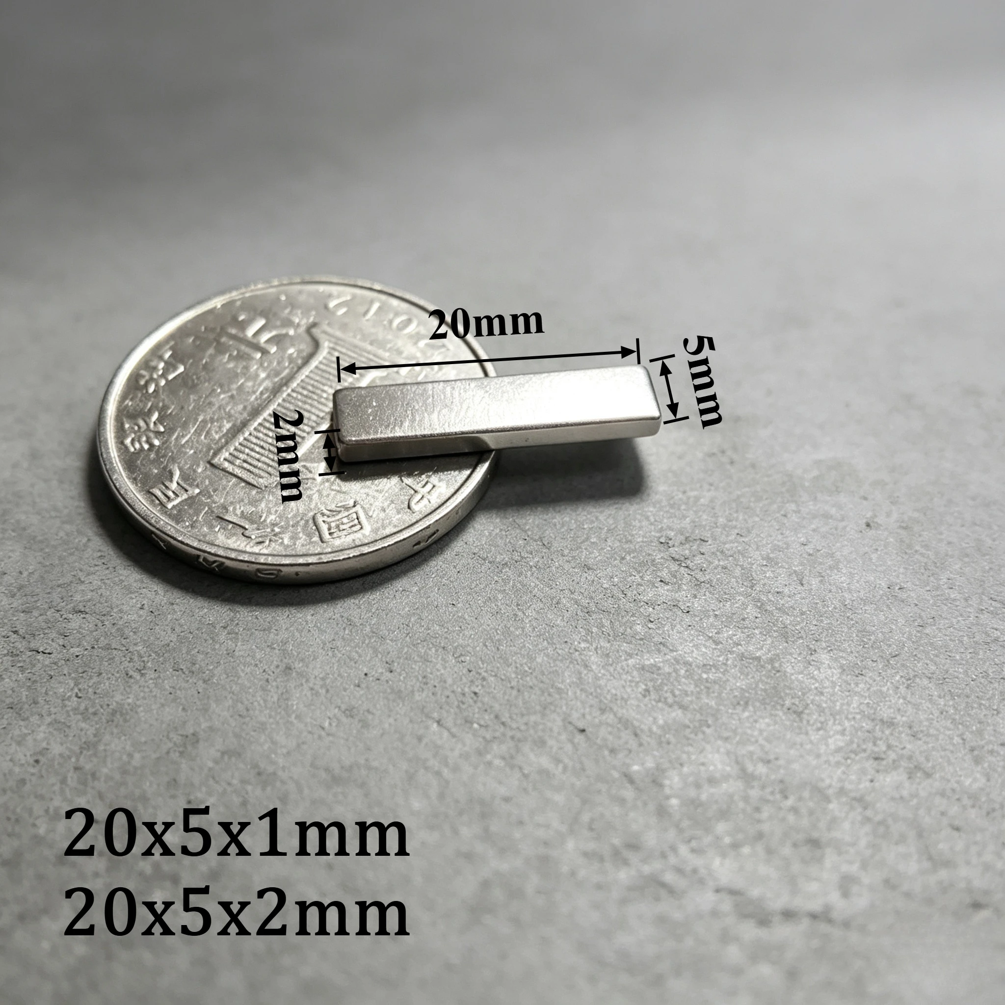20x5x1mm  20x5x2mm Block Super Strong Magnetic Magnets 20mm*5mm*1mm Permanent Neodymium Rectangular Magnet 20x5x1 mm 20x5x2mm