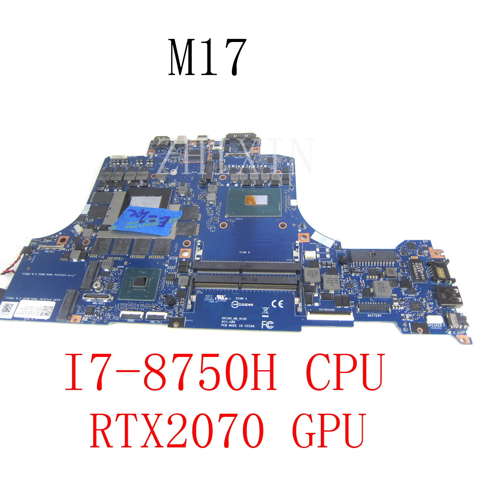 

Материнская плата для ноутбука DELL M17 CN-03R2RY 03R2RY 3R2RY с I7-8750H CPU N18E-G2-A1 RTX2070 GPU SR3YY, материнская плата 100%