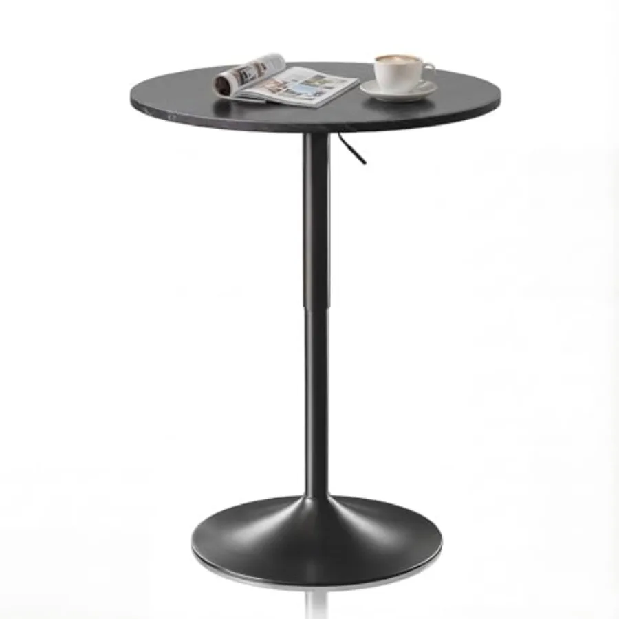 

Круглый деревянный барный стол с регулируемой высотой, диапазон регулировки 27,5-36 дюймов, для гостиной, столовой, бара, коктейльный стол