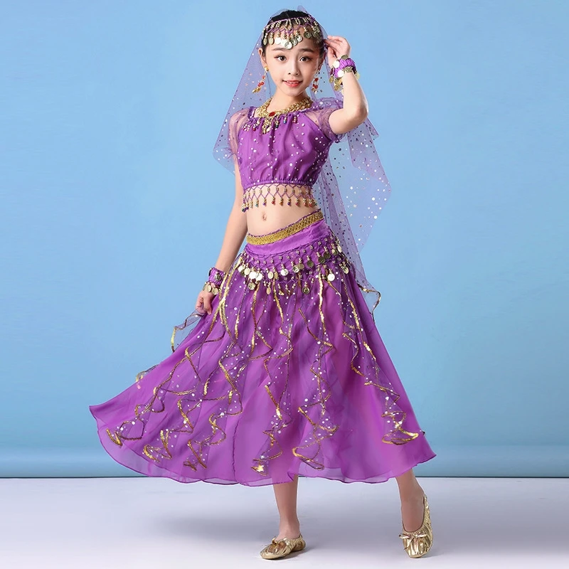 

Kids Belly Dance Costumes Set Oriental Dance Girls Belly Dancing India Dance Dress Bellydance Children Indian Bollywood Outfit