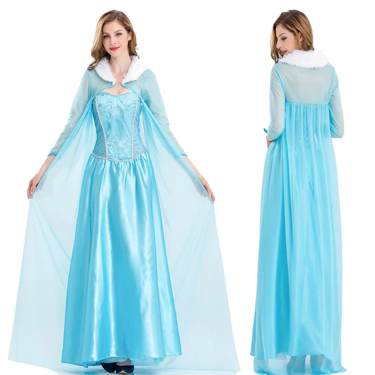 

loween Women's Clothing Alice Snow White Costume Elsa Long Dr Code Split Princ Skirt Theme Par Wear