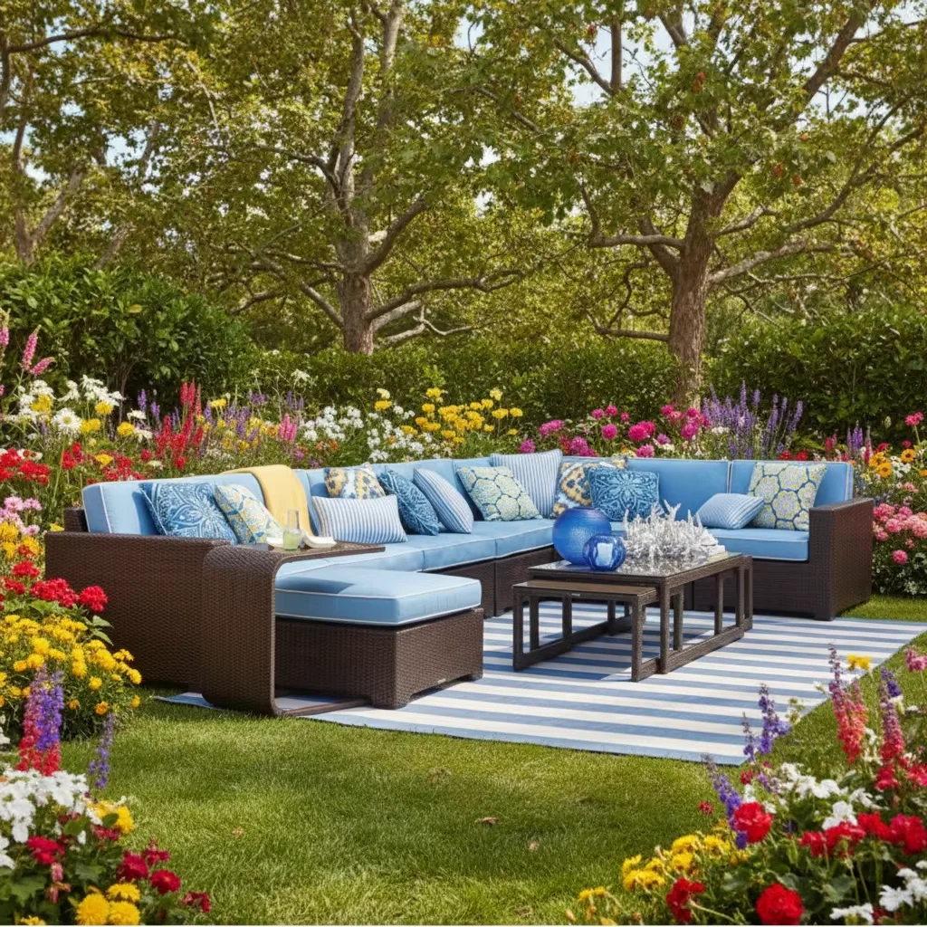 

#Royal Outdoor Leisure Living Furniture L Shaped Sofa Set